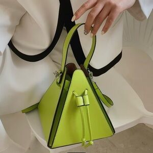 Lime Green Triangle Handbag w/Strap by Gecko ~NWT